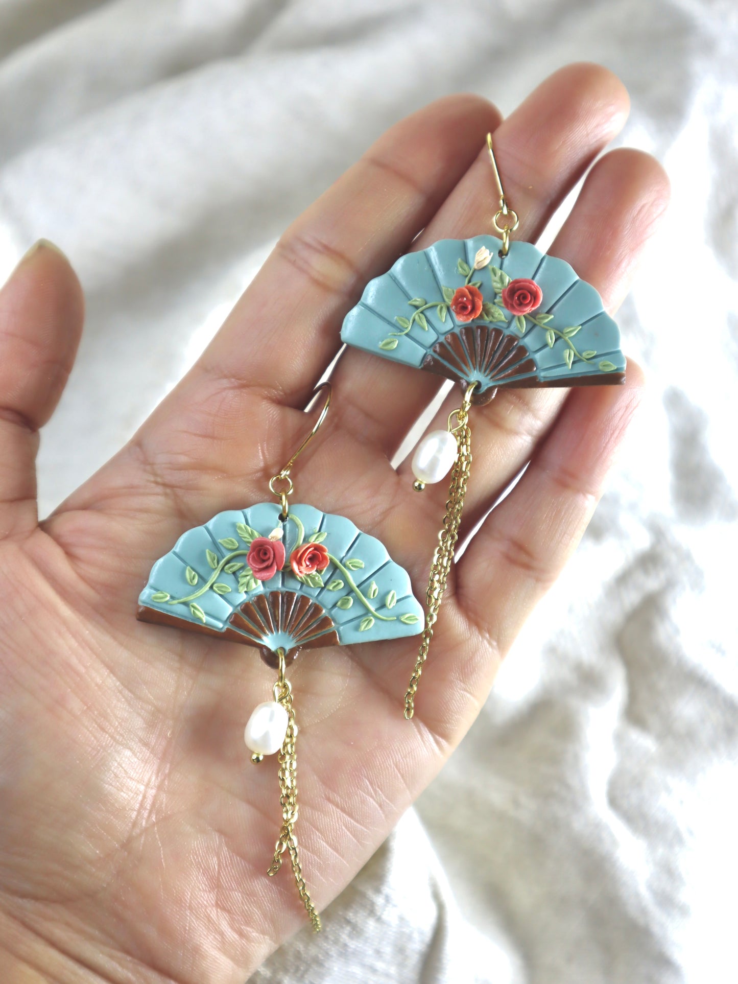 Vintage Handfan Earrings
