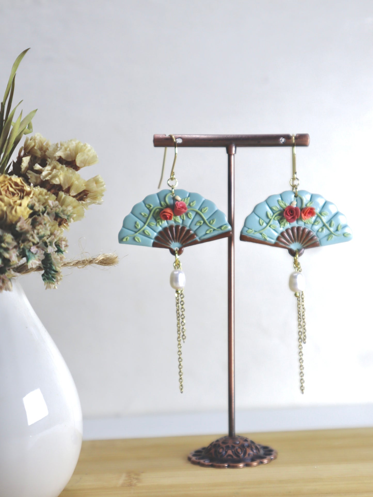 Vintage Handfan Earrings