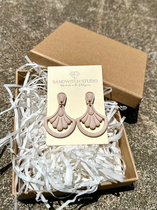 Art Deco Fan Shell Earrings