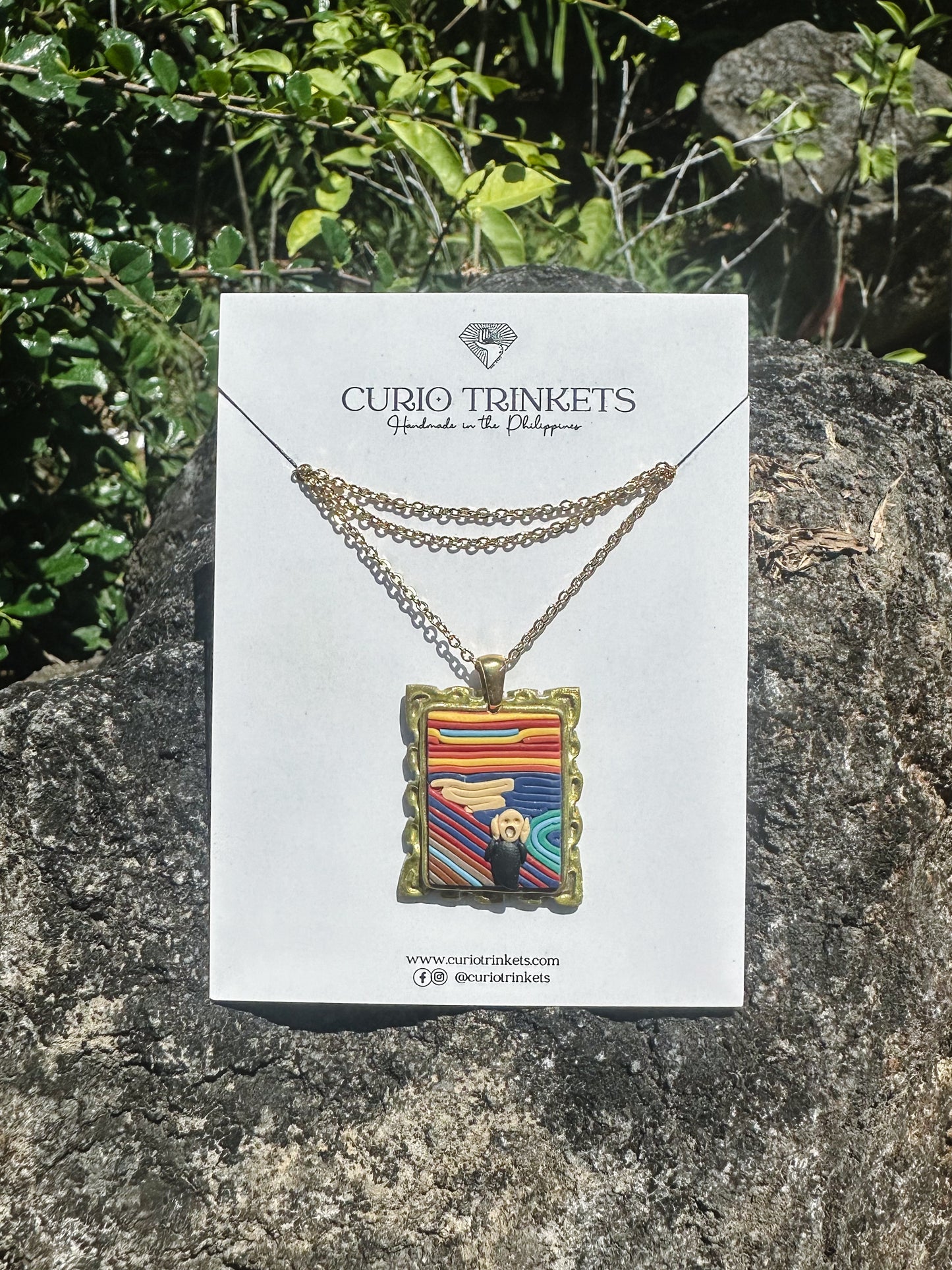 The Scream Framed Painting Necklace