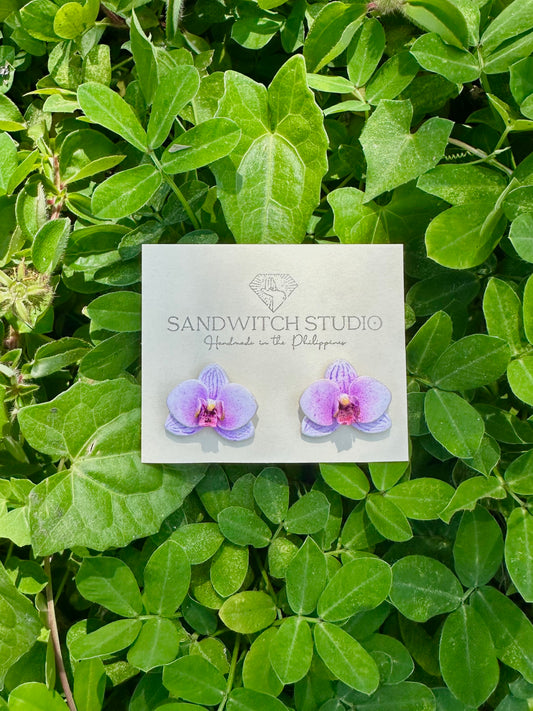 Purple Phalaenopsis Mini Studs